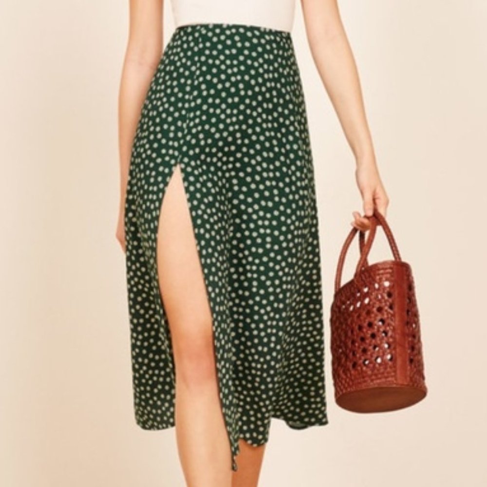 Reformation Zoe Skirt in green floral